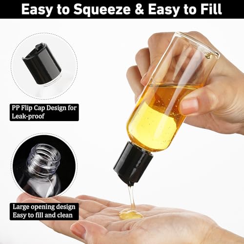 Wowang C-20Clear 20 Pack Travel Bottles 3.4oz TSA Approved Leak-Proof Containers