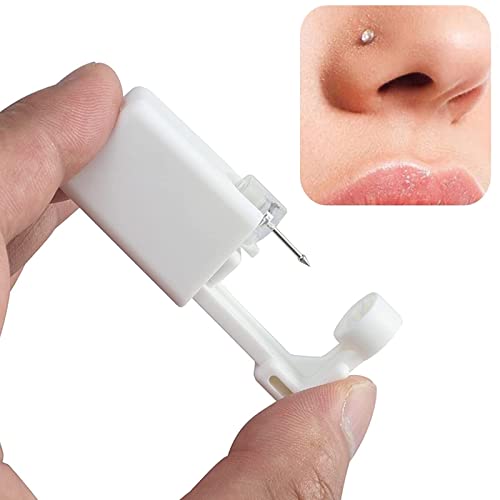 Nose Piercing Kit with Self Piercing Gun, Studs & Rings - Hypoallergenic 3 Pack
