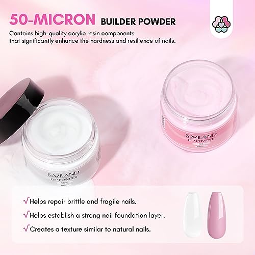 SAVILAND Clear + Pink Nail Repair Kit with 21ml Nail Glue for Split Nails, 60g