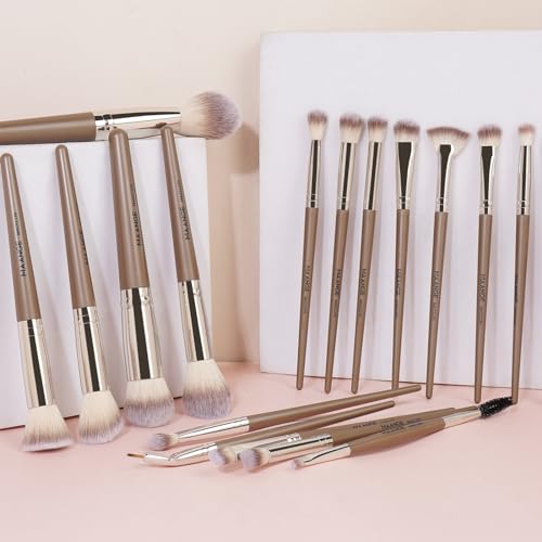MAANGE 18-Piece Professional Makeup Brush Set - Soft Synthetic Brushes for Foundation & Eyes
