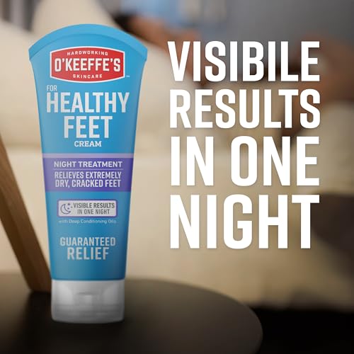 O'Keeffe's Healthy Feet Night Treatment Foot Cream, 7 oz - Intense Moisturizer for Cracked Dry Feet
