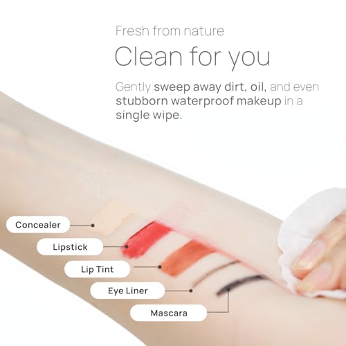Epielle Green Tea Makeup Remover Wipes - Gentle Facial Cleansing Towelettes