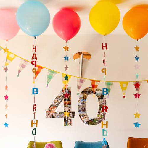 Talking Tables 5-Pack Colorful Star Balloons for Birthday Parties