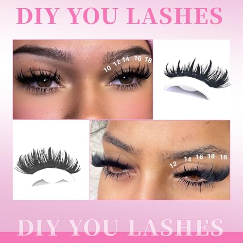 INSPEAUTY 200DXZM Spiky Cluster Eyelashes – Manga Style Wispy Volume Lashes