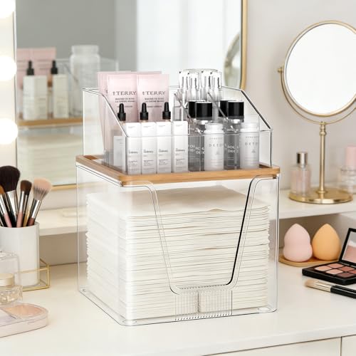 SPOSPO Clear 2-in-1 Disposable Facial Towel Holder & Organizer