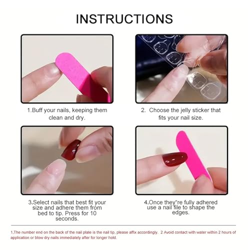 32 Pcs Translucent Pink Press On Nails - Short Oval Acrylic Set