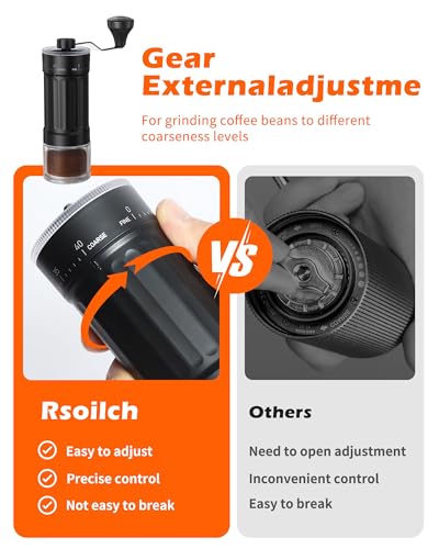Portable Manual Coffee Grinder with 40 Adjustable Settings