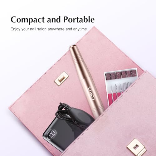 COSLUS C40 Golden Electric Nail Drill Kit for Acrylic & Gel Nails