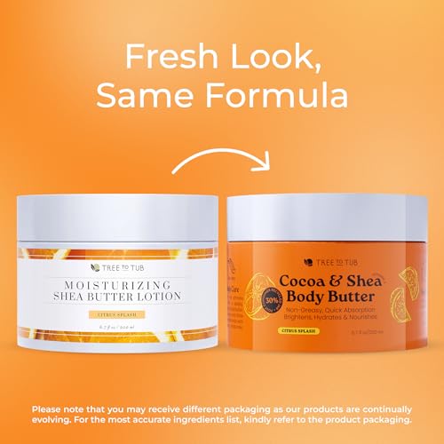 Tree To Tub Citrus Cocoa Shea Body Butter - Hydrating Dry Skin 6.7 Fl Oz