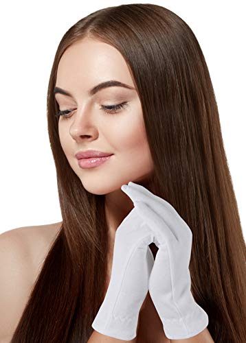 Akrilane XXL 100% Cotton Moisturizing Gloves for Dry Hands - 2 Pairs