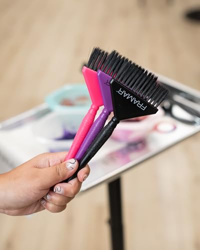 Framar Purple Hair Color Brush Set - 3 Pack Dye Brushes