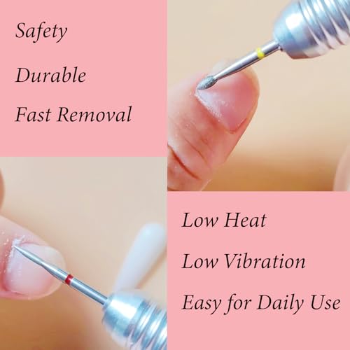 BitnBith 10pcs Nail Drill Bit Set Silver & Blue for Manicure Pedicure & Nail Art