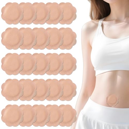 Flower-Shaped Castor Oil Navel Patches - Self-Adhesive, Waterproof Belly Button Care (60 Pcs)