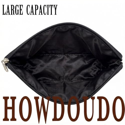 HOWDOUDO Beige Travel Makeup Bag for Women - Waterproof Cosmetic Organizer