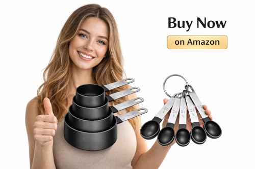 8-Piece Measuring Cups & Spoons Set with Stainless Steel Handles