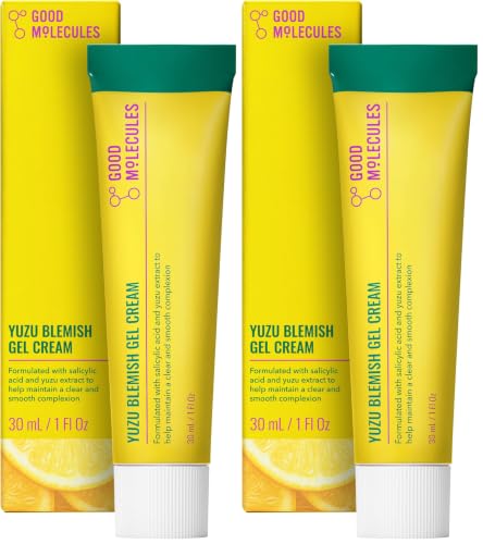Good Molecules Yuzu Blemish Gel Cream 1oz Pack of 2 - Lightweight Salicylic Acid Moisturizer for Acne & Skin Clarity