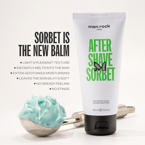 Men Rock After Shave Sorbet - Soothing Face Moisturizer for Men - 3.4 oz