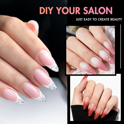 Ranrose Long Almond Nail Tips - 240PCS Full Cover Half Matte