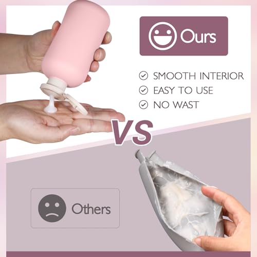 ASEVAT Leak-Proof Travel Bottles Set for Toiletries, TSA Approved, 10 oz, Refillable Squeeze Containers