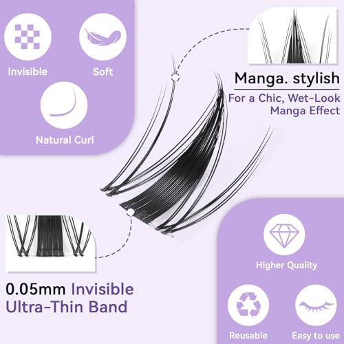Manga Lash Clusters 10-18mm - Natural Wispy Eyelash Extensions