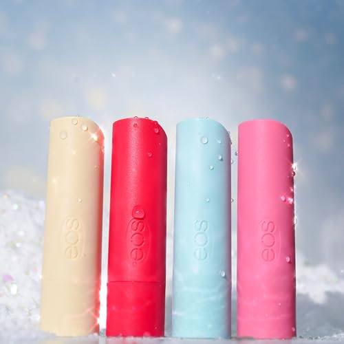 Limited Edition Holiday Lip Balm Set - Vanilla Bean, Pomegranate Raspberry, Sweet Mint & Strawberry Sorbet - 4 Pack, Organic, Sensitive Skin