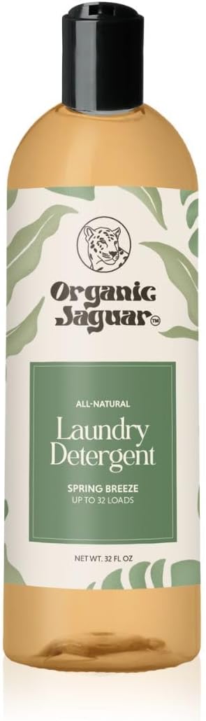 Organic Jaguar Laundry Detergent - Spring Breeze Scent | 64 Loads, 100% Natural Formula with Essential Oils