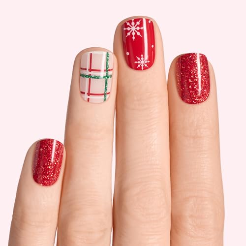 Dashing Diva Glaze Semi-Cured Gel Nail Strips - Plaid About You Set