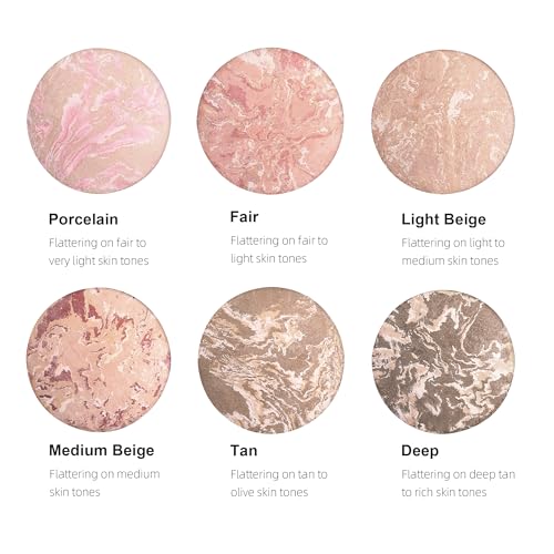 AKARY Baked Powder Foundation - Oil Control, Buildable Coverage, 03 Light Beige