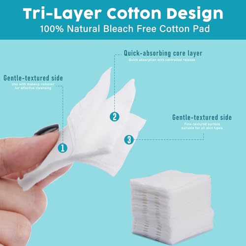 Ultra-Soft Cotton Pads for Makeup & Skincare - 400 Count