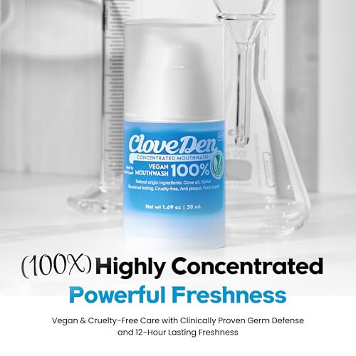 CloveDen Alcohol-Free Mouthwash Concentrate - Travel Size 1.69 fl oz
