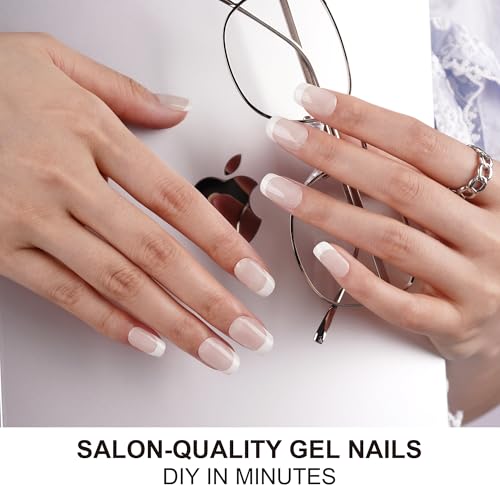 DANNI & TONI Semi-Cured Gel Nail Strips - Opal Veil French Tip