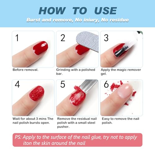 NIFEISHI Gel Nail Polish Remover - 2 Pack, Quick & Non-Toxic 15ml