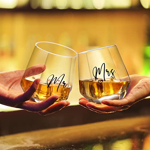 Mr & Mrs Wine Glass Set - Perfect Wedding Gift for Couples