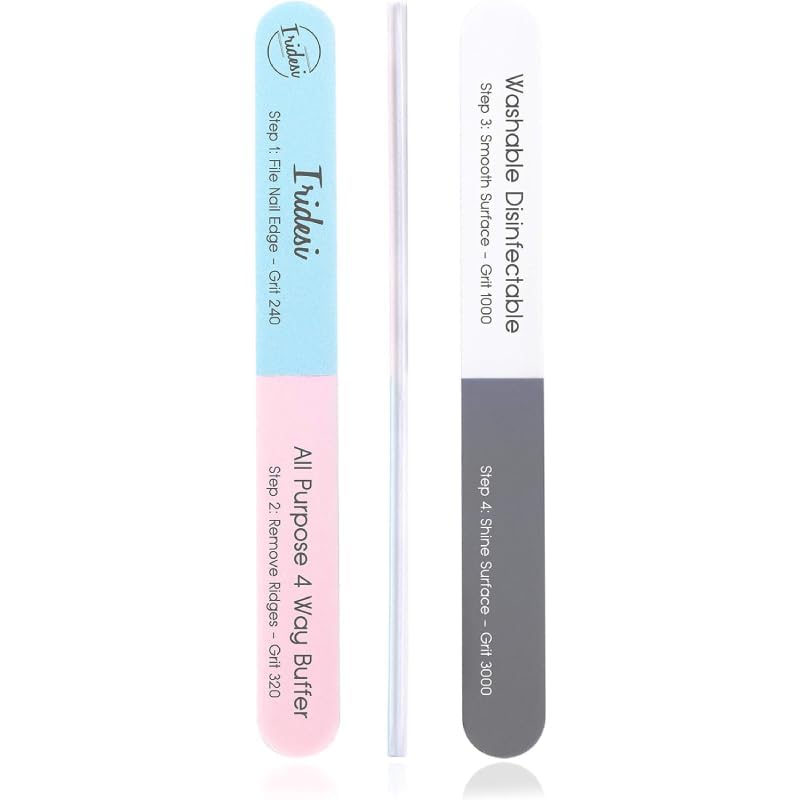 4-Way Nail File and Buffer Set - 12 Pack for Natural Nails