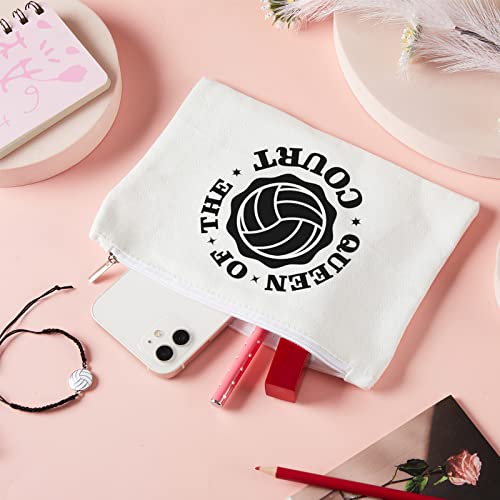 Volleyball Canvas Makeup Bags - 12 Piece Travel Cosmetic Pouch Set