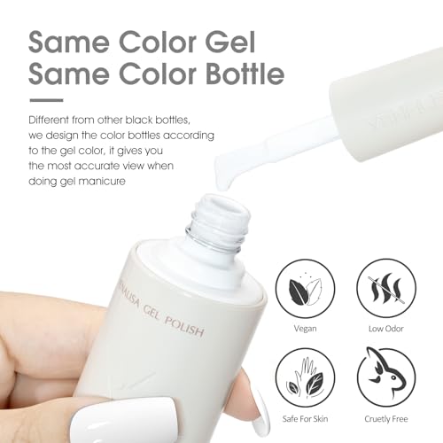 VENALISA White Gel Nail Polish - High Gloss, 30 Days Long Lasting