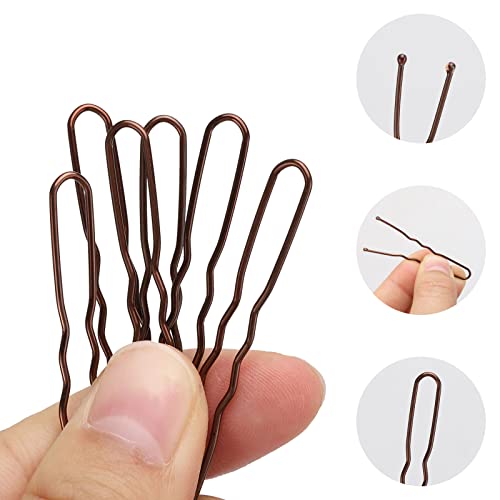 300 Brown U-Shaped Hair Pins for Ballet Styles - 5cm