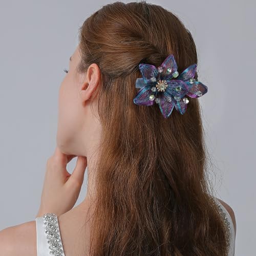 Mistofu Handmade Copper Wire Butterfly Barrette with Crystals