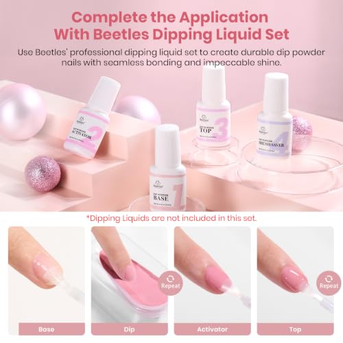 Beetles Bare Harmony Dip Nail Powder Set - 4 Colors for Elegant Nails