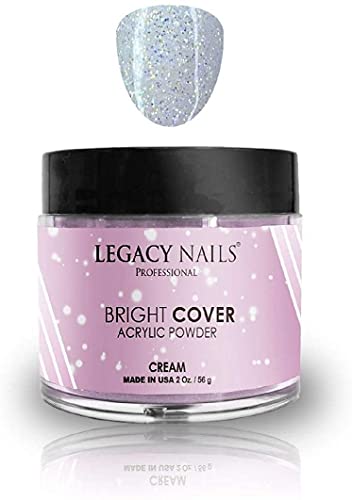 Legacy Nails Professional Bright Cover Acrylic Powder - 2 oz Cream Shimmer