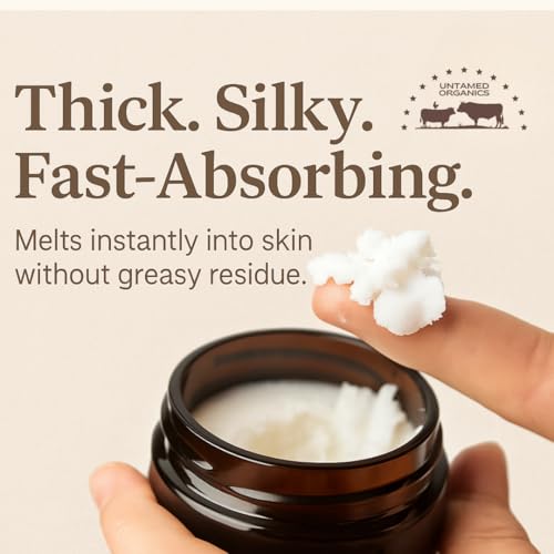 Untamed Organics Beef Tallow Balm - 100% Grass-Fed Moisturizer for Dry Skin - 2 oz