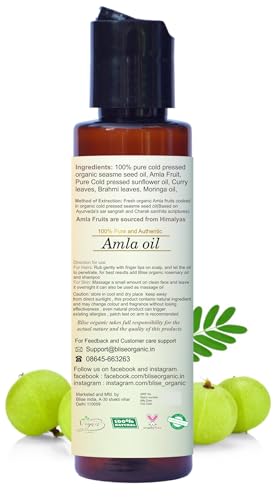 Blise Organic Amla Oil - 100% Pure Cold Pressed Hair & Skin Care