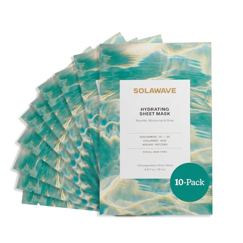 Solawave Hydrating Sheet Mask with Niacinamide & Hyaluronic Acid - 10 Pack