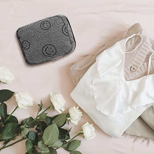 Photect 3-Piece Corduroy Makeup Bag Set in White, Gray, Yellow