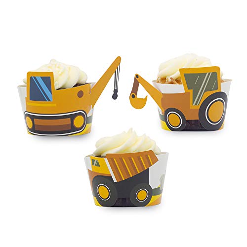 Construction Birthday Party Cupcake Wrappers - Set of 24
