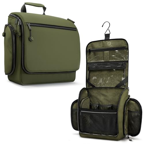 VENTURE 4TH Hanging Travel Toiletry Bag for Women & Men ? Large Toiletry Organizer with 18 Compartments, Removable TSA Pouch, Travel Wash Bag for Toiletries, Makeup & Shaving Kit (Forest Green)