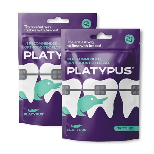 Platypus Orthodontic Flossers for Braces - 60 Count (2 Packs of 30)
