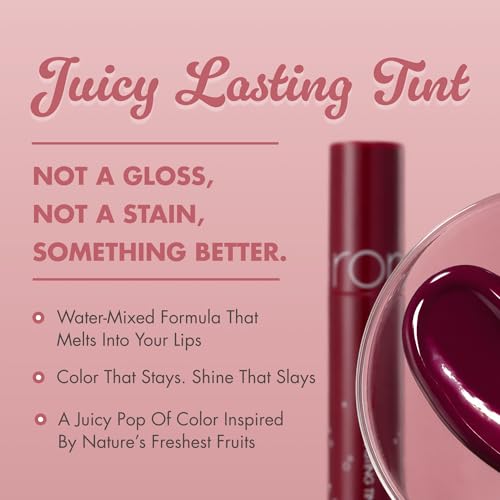 rom&nd Juicy Lasting Tint - Plum Coke V1 | Glossy Lip Tint 0.19oz