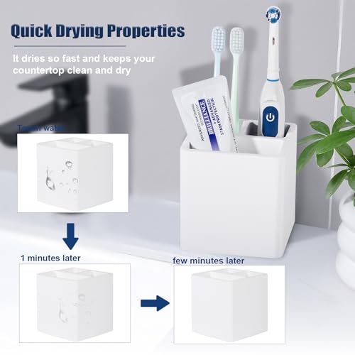 Diatomite Toothbrush Holder - 3 Slot Organizer for Bathroom