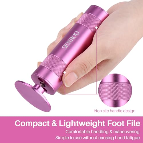 SENROU Electric Foot Callus Remover - 2-in-1 Filer & Nail Filer, 1 Count (Pink)